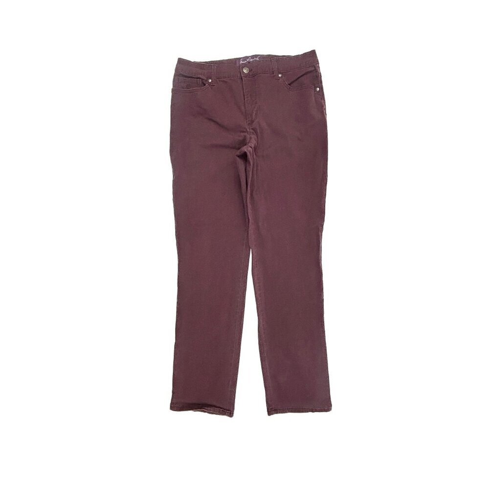 Gloria Vanderbilt Amanda 2.0 Slim Leg Women's size 10 Red Burgundy Denim Jeans